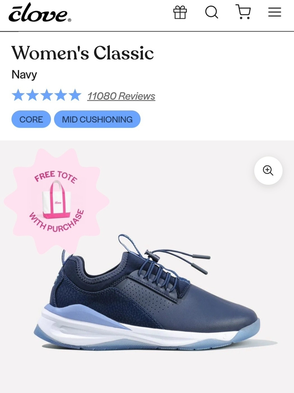 Clove Women's Classic Sneaker - Navy